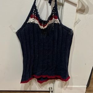 Open back tie tank top